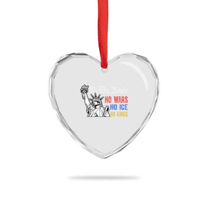 No Kings No ICE No Wars Heart Crystal Glass Ornament Statue of Liberty We The People Freedom TS14 Print Your Wear