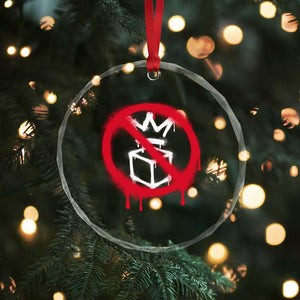 No Kings No Ice Protest Crystal Glass Ornament Vintage Political Stop Sign Graffiti Graphic TS11 Print Your Wear