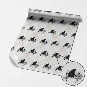 No Kings No Wars No Ice Cat Wrapping Paper Roll Political Humor Gift TS12 Christmas Plaid Print Your Wear