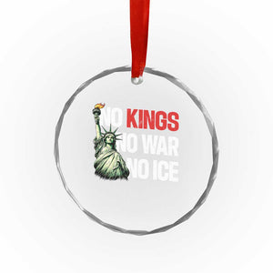 No Kings No Wars No Ice Statue of Liberty Crystal Glass Ornament American Flag Patriotic Protest Human Rights TS02 Print Your Wear