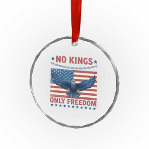 No Kings Only Freedom Crystal Glass Ornament American Flag Bald Eagle Retro Vintage TS02 Print Your Wear