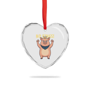 No Kings Pig Heart Crystal Glass Ornament Resistance Movement Anti Authoritarian Gift - Print Your Wear