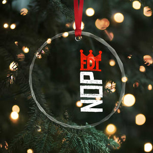 No Kings Protest Nope Funny Political Satire Crystal Glass Ornament TS11 Print Your Wear
