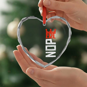 No Kings Protest Nope Funny Political Satire Heart Crystal Glass Ornament TS11 Print Your Wear