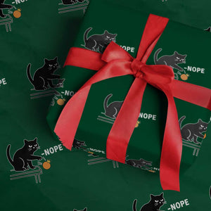 No Kings Protest Wrapping Paper Roll Funny Cat Kicking Crown TS14 Green Print Your Wear
