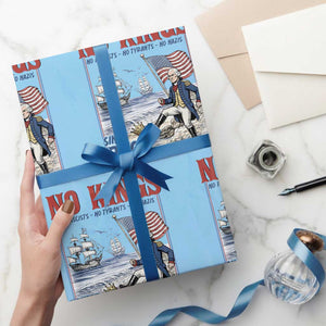 No Kings Since 1776 George Washington Wrapping Paper Roll Political Humor Gift TS12 Light Blue Print Your Wear