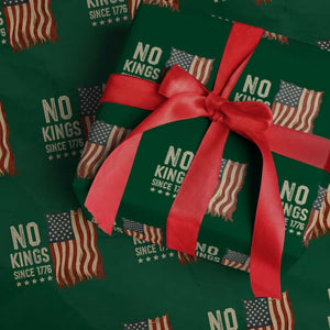 No Kings Since 1776 Wrapping Paper Roll Patriotic 4th Of July Distressed American Flag TS02 Green Print Your Wear