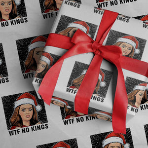 No Kings Wrapping Paper Roll Funny Disgusting Doll Face Meme Christmas TS14 White Print Your Wear