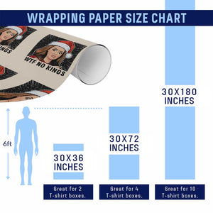 No Kings Wrapping Paper Roll Funny Disgusting Doll Face Meme Christmas TS14 Print Your Wear