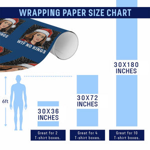 No Kings Wrapping Paper Roll Funny Doll Face Meme Christmas TS14 Print Your Wear