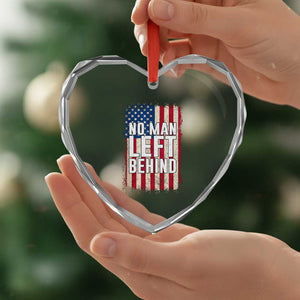 No Man Left Behind Patriotic Heart Crystal Glass Ornament Distressed American Flag TS02 Print Your Wear