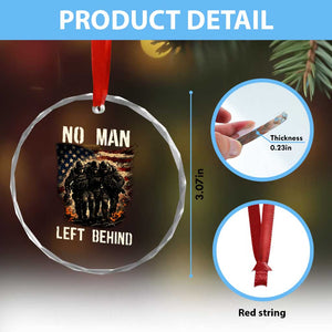 No Man Left Behind Soldiers Brotherhood Crystal Glass Ornament American Flag US Military TS02 Print Your Wear