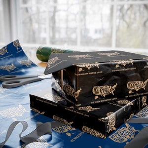 No One Is Illegal On Stolen Land Wrapping Paper Roll We Walk On Native Land Vintage American Map - Print Your Wear