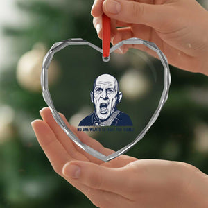 No One Wants To Fight For Israel Heart Crystal Glass Ornament Marine Veteran America First Anti War TS14 Print Your Wear