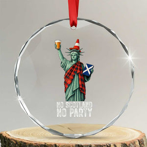No Scotland No Party Funny Statue of Liberty Celebration Crystal Glass Ornament Saltire Flag Glasgow Cone Scottish Football Fans