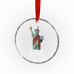 No Scotland No Party Funny Statue of Liberty Celebration Crystal Glass Ornament Saltire Flag Glasgow Cone Scottish Football Fans