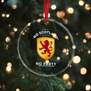 No Scotland No Party Gold Heraldic Shield Red Lion Rampant Crystal Glass Ornament Game Day Soccer Fans Football Tournament