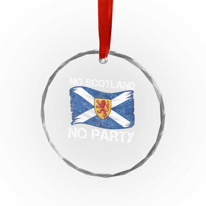 No Scotland No Party Saltire Flag Lion Rampant Crest Crystal Glass Ornament Game Day Soccer Fans Football Tournament