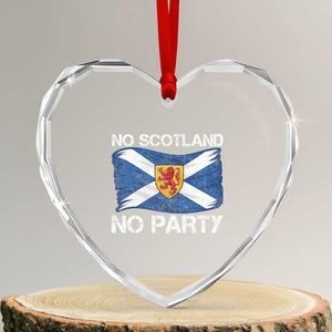 No Scotland No Party Saltire Flag Lion Rampant Crest Heart Crystal Glass Ornament Game Day Soccer Fans Football Tournament