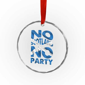 No Scotland No Party Scottish Crystal Glass Ornament Retro Scottish Banner Fan Scotland Flag