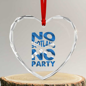 No Scotland No Party Scottish Heart Crystal Glass Ornament Retro Scottish Banner Fan Scotland Flag