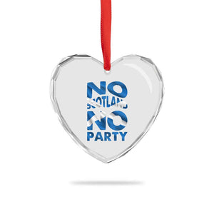 No Scotland No Party Scottish Heart Crystal Glass Ornament Retro Scottish Banner Fan Scotland Flag