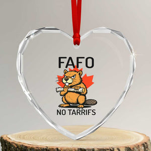No Tariffs Canada Heart Crystal Glass Ornament Never 51st State Canadian Beaver TS02 Transparent Glass 3'' Heart Print Your Wear