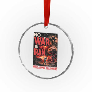 No US Israel War On Iran Crystal Glass Ornament Peace Not War TS12 Print Your Wear