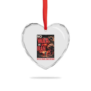 No US Israel War On Iran Heart Crystal Glass Ornament Peace Not War TS12 Print Your Wear