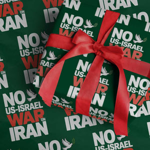 No US Israel War On Iran Wrapping Paper Roll Anti War Peace Dove TS02 Green Print Your Wear