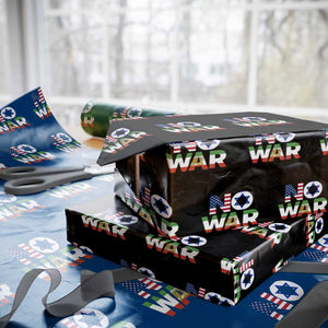 No War USA Israel Iran Flags Wrapping Paper Roll Anti War Protest Political Statement TS02 Black Print Your Wear