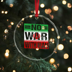 No War With Iran Crystal Glass Ornament Freedom For Iranians Vintage Iran Flag TS11 Print Your Wear