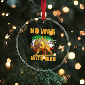 No War With Iran Crystal Glass Ornament Iran Flag Lion And Sun Persian Pride TS11 Print Your Wear