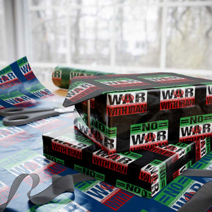 No War With Iran Wrapping Paper Roll Freedom For Iranians Vintage Iran Flag TS11 Black Print Your Wear