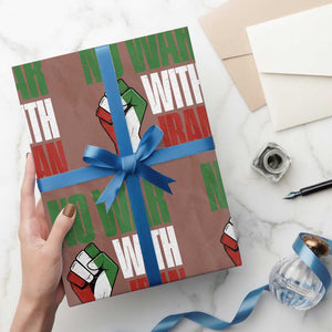 No War With Iran Wrapping Paper Roll Peace Activist Gift TS12 Mocha Print Your Wear