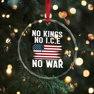 No Wars No Ice No Kings American Flag Crystal Glass Ornament Patriotic Protest Anti War Human Rights TS02 Print Your Wear
