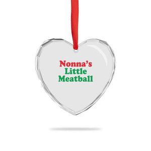 Nonna's Little Meatball Heart Crystal Glass Ornament Funny Italian Family Baby Humor TS02 Print Your Wear