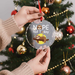 Nope Not Today Crystal Glass Ornament Funny Sloth Lover Gift TS12 Print Your Wear