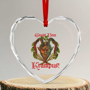 Nordic Christmas Krampus Heart Crystal Glass Ornament Gruss Vom Krampus Pagan Yule Xmas TS11 Transparent Glass 3'' Heart Print Your Wear