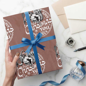 Nordic Christmas Krampus Wrapping Paper Roll Have The Christmas You Deserve Horror Xmas TS11 Mocha Print Your Wear