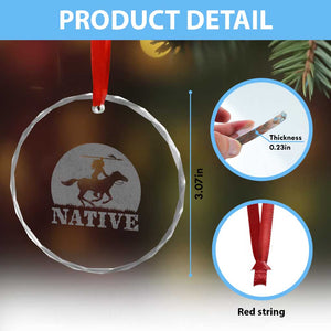Northwest Native American Knight Pride Mountain Warrior Crystal Glass Ornament