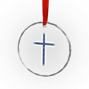 Norway Flag Distressed Nordic Symbol Norwegian Fans Crystal Glass Ornament