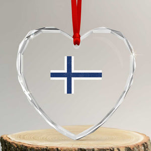 Norway Flag Heart Crystal Glass Ornament Distressed Norwegian Norge Nordic Red White Blue Symbol