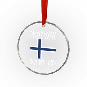 Norway Flag Ro Ro Ro Norse Rune Typography Graphic Crystal Glass Ornament Norge Football Fans Norwegian Pride TS02 Print Your Wear
