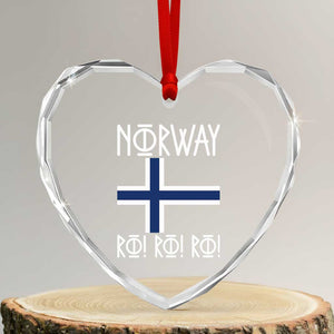 Norway Flag Ro Ro Ro Norse Rune Typography Graphic Heart Crystal Glass Ornament Norge Football Fans Norwegian Pride TS02 Transparent Glass 3'' Heart Print Your Wear