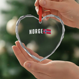 Norway Norge Norwegian Flag Graphic Heart Crystal Glass Ornament