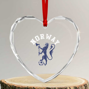 Norway Norwegian Lion Athletic Sports Jersey Style Heart Crystal Glass Ornament
