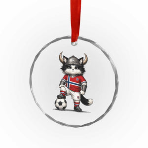 Norway Soccer Fan Crystal Glass Ornament Cute Viking Cat Norwegian Flag Nordic Football Lovers TS10 Print Your Wear