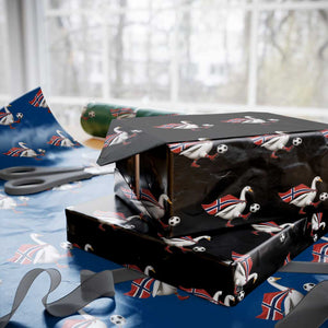 Norway Soccer Goose Wrapping Paper Roll Norwegian Flag Patriotic Football Fan Graphic TS10 Black Print Your Wear