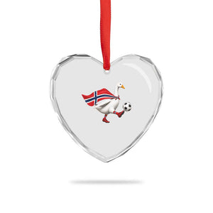 Norway Soccer Goose Heart Crystal Glass Ornament Norwegian Flag Patriotic Football Fan Graphic TS10 Print Your Wear